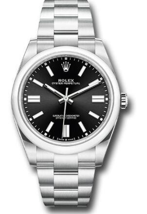 Replica Rolex Oyster Perpetual 41 Watch 124300 Domed Bezel - Black Index Dial - Oyster Bracelet